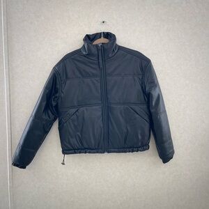 VILA Black Puffer Jacket Woman Small S Short Padded